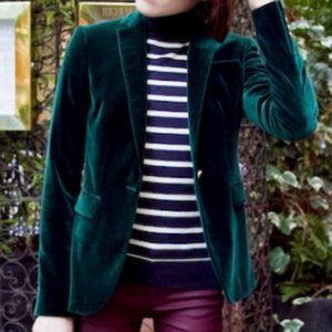 Massimo Dutti Velvet Emerald Blazer - Size 8